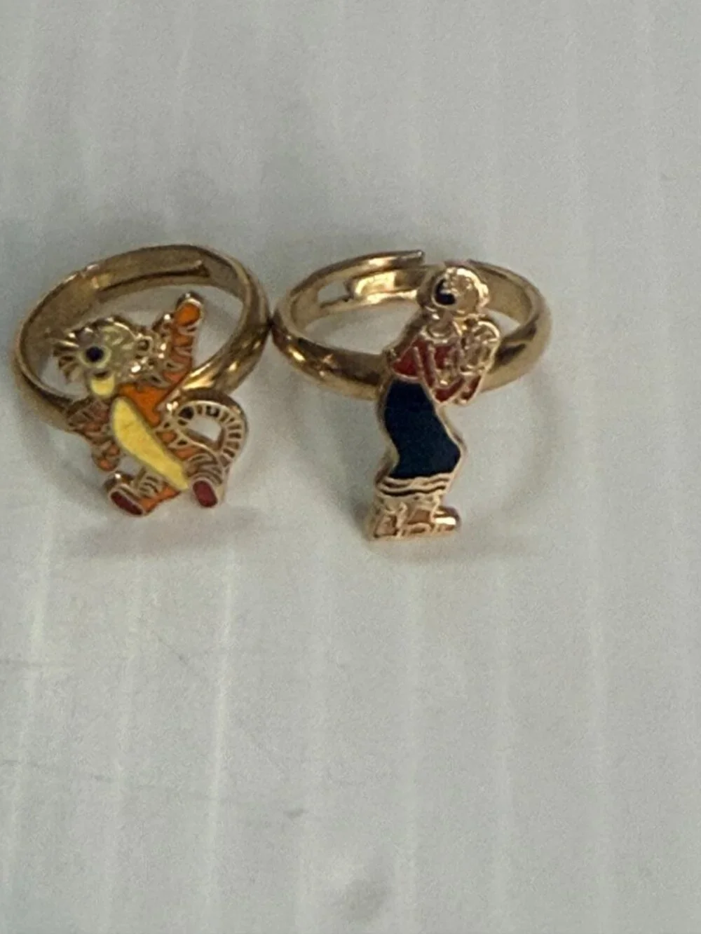 Olive Oyl & Tigger metal adjustable Ring King Features & Disney adjustable